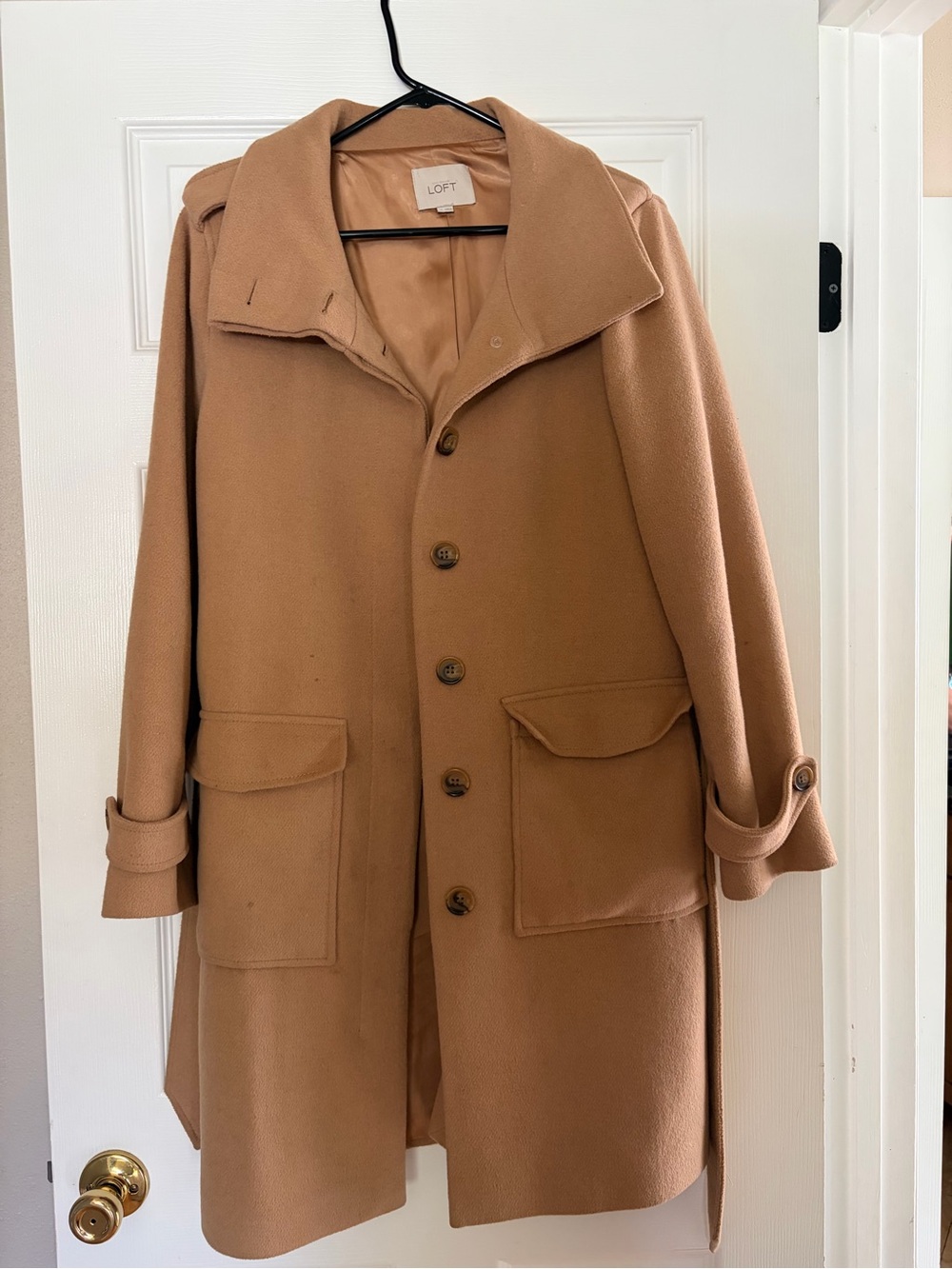 LOFT women’s  Camel Wool-Blend Coat